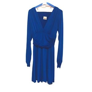 Royal BLUE flattering midi dress